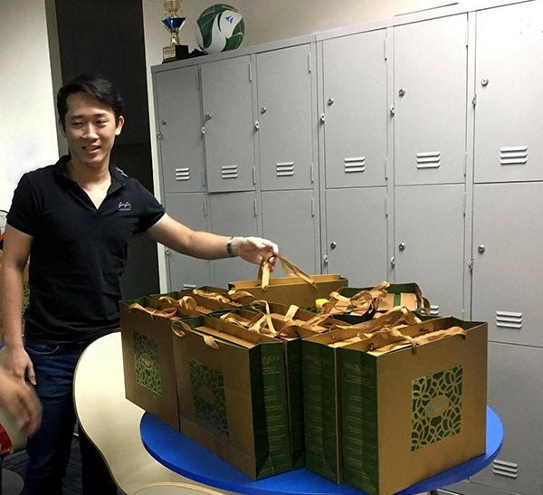 The traditional moon cake box in Vietnamese culture.